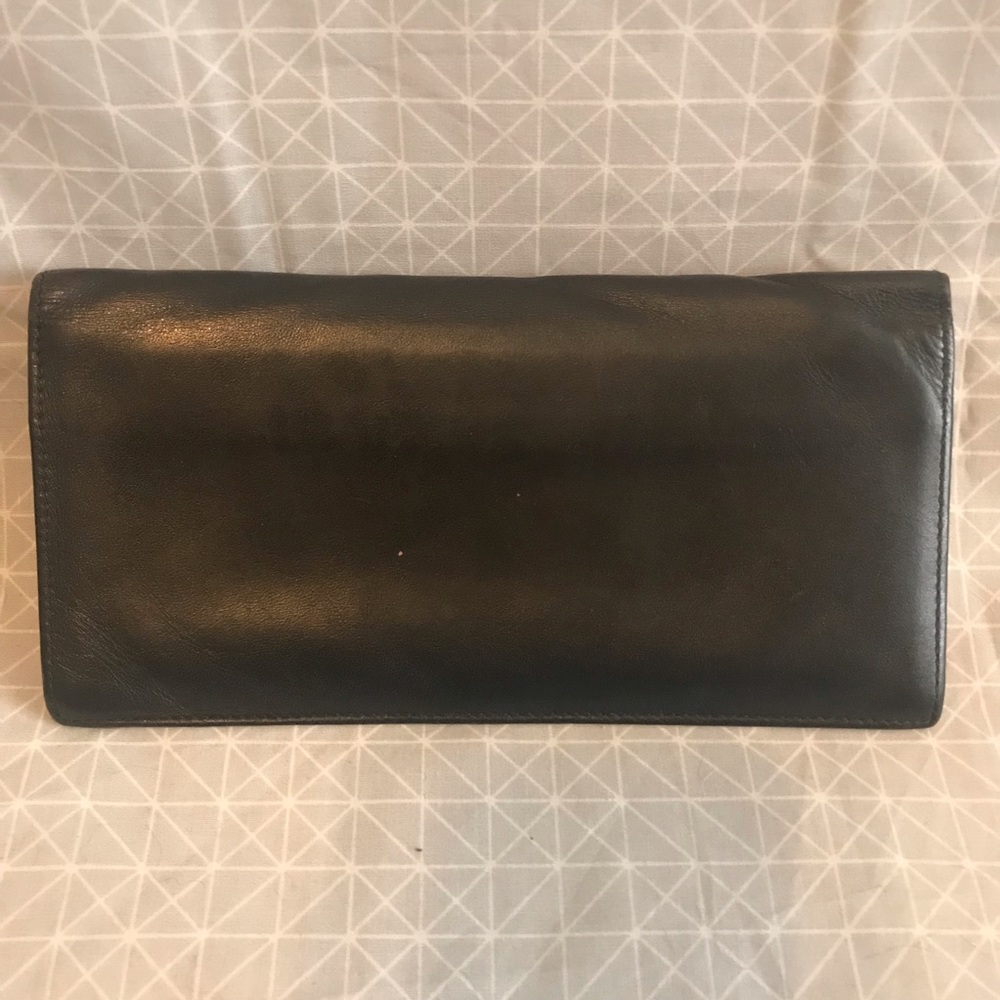 Black Label Crestbridge Burberry - Black Leather Glen Plaid Wallet - Picture 6 of 8